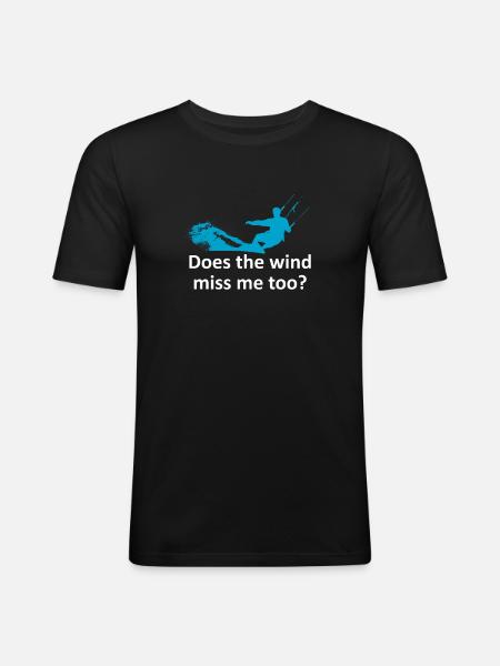 Kitesurfen - Männer Slim Fit T-Shirt - Schwarz