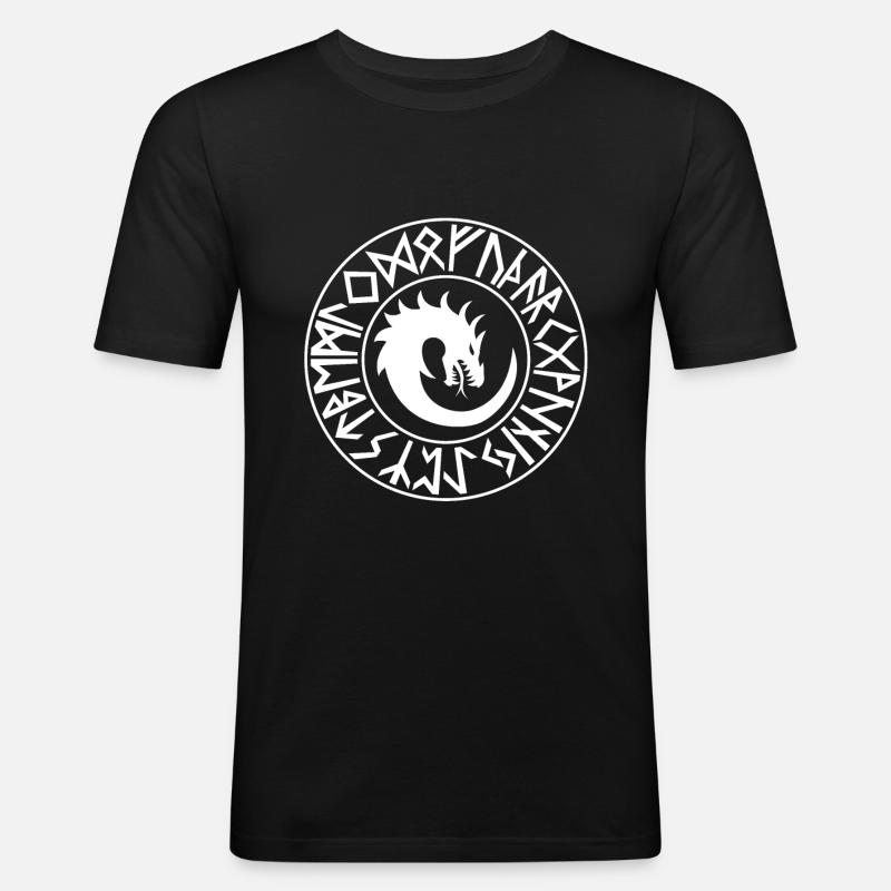 Wikinger - Männer Slim Fit T-Shirt - Schwarz