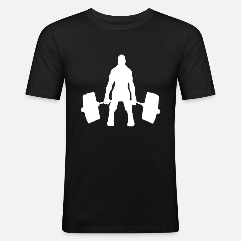 BODYBUILDER LOGO - Männer Slim Fit T-Shirt - Schwarz