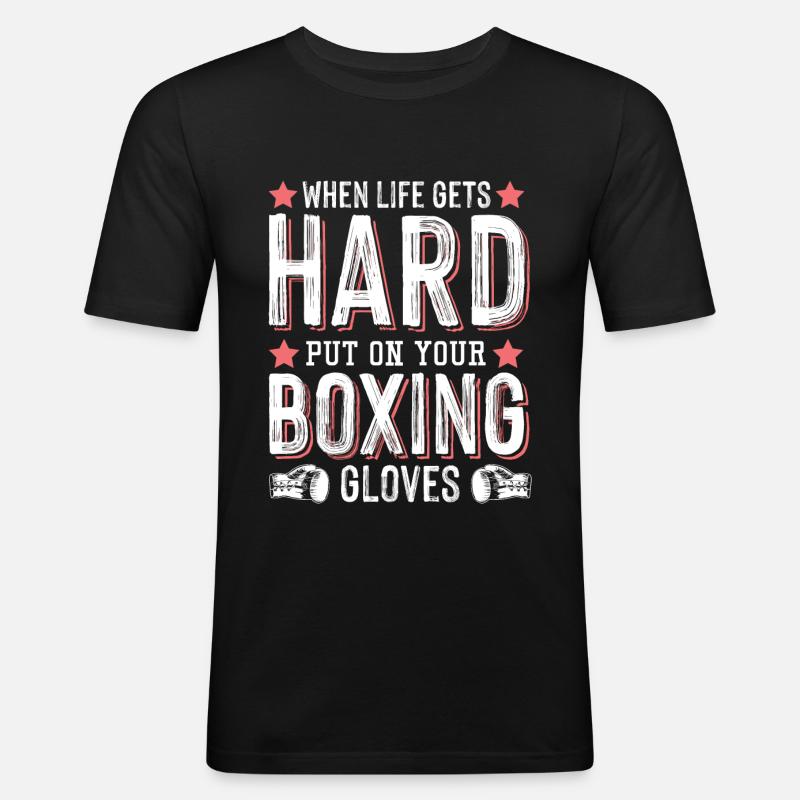 Boxe boxe dure - T-shirt près du corps Homme - noir