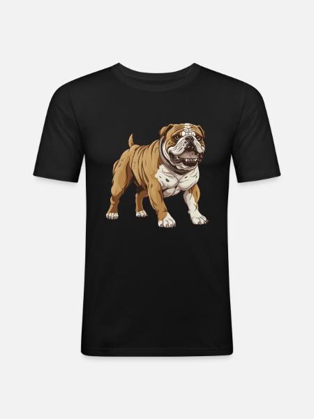 Bulldog Dog - Men's Slim Fit T-Shirt - black