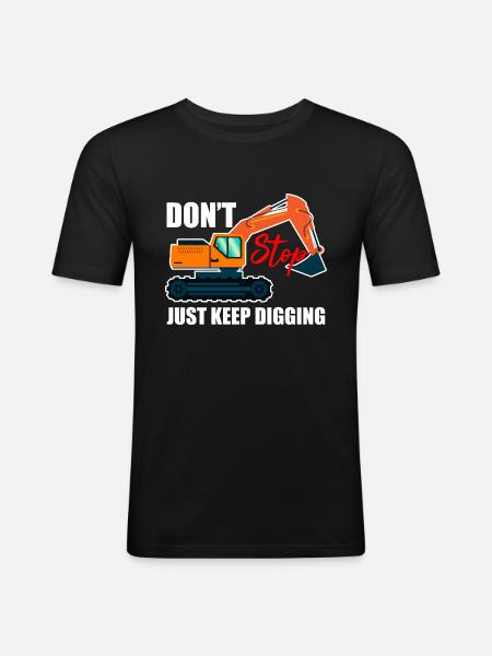 Bagger Design für Baggerfahrer - Männer Slim Fit T-Shirt - Schwarz