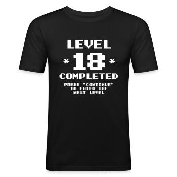 Level 18 years old - Men's Slim Fit T-Shirt - black - Front - Nik (191cm)