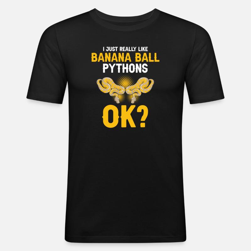 King python design pour les amateurs de serpents - T-shirt près du corps Homme - noir