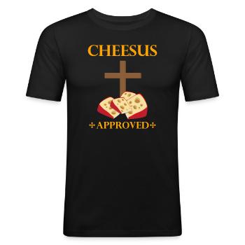 Käserei Zitat für Gouda-Käse und Gouda-Liebhaber - Männer Slim Fit T-Shirt - Schwarz - Vorne - Nik (191cm)