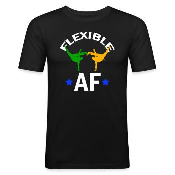 Ginga Capoeira für brasilianische Kampfsportarten - Männer Slim Fit T-Shirt - Schwarz - Vorne - Nik (191cm)