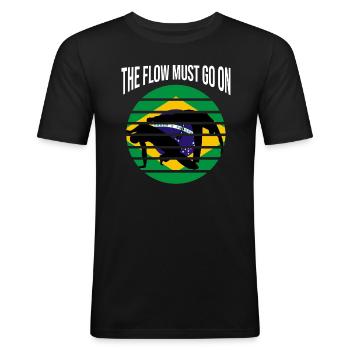 Ginga Capoeira für brasilianische Kampfsportarten - Männer Slim Fit T-Shirt - Schwarz - Vorne - Nik (191cm)