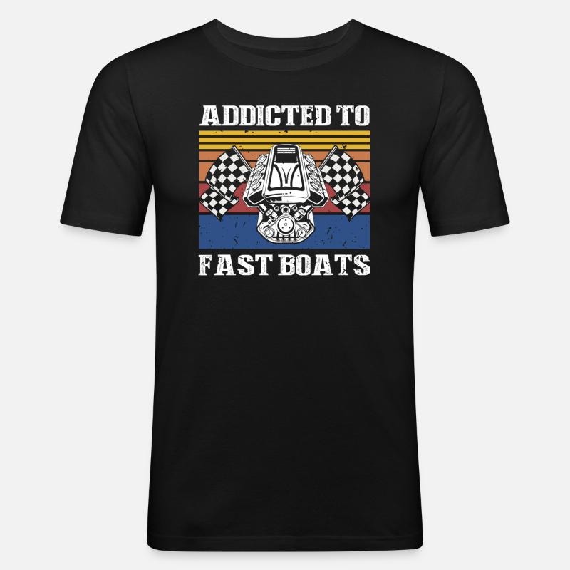 Drag Boot Design für Rennbootfahrer - Männer Slim Fit T-Shirt - Schwarz