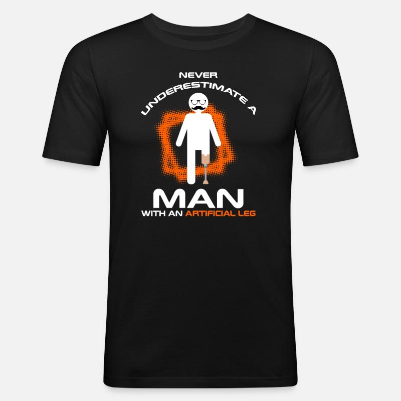 Beinprothesendesign und Beinprothesen - Männer Slim Fit T-Shirt - Schwarz