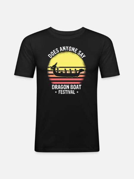 Drachenboot Crew und Drachenbootfahren - Männer Slim Fit T-Shirt - Schwarz