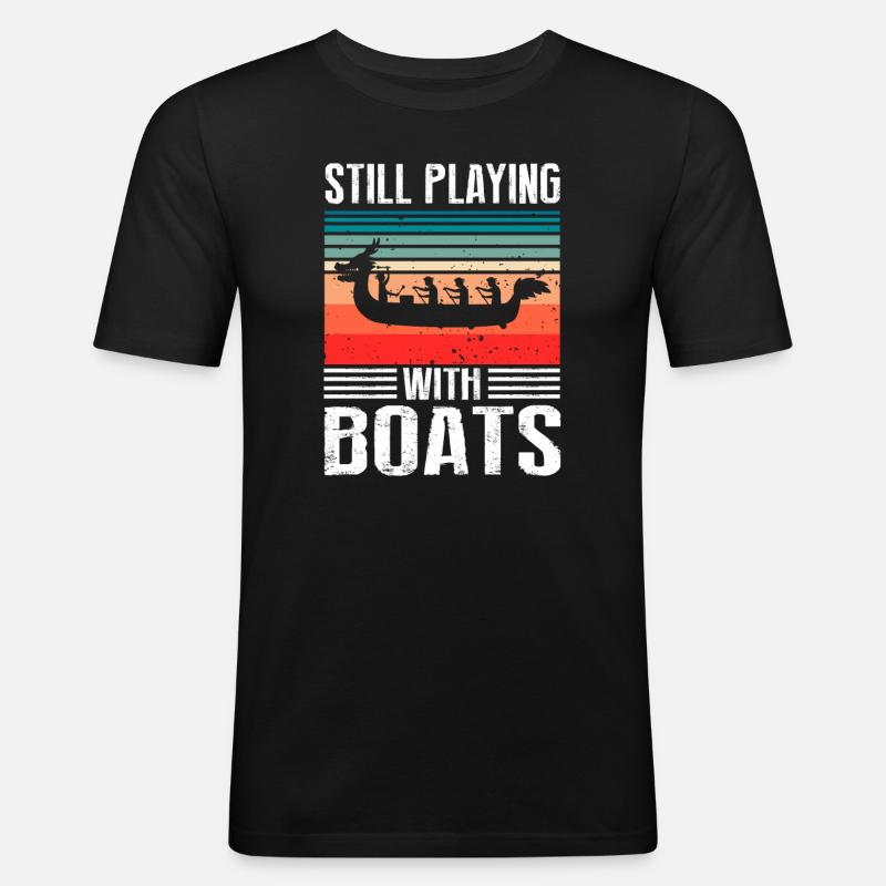 Drachenboot Trainer und Drachenboot - Männer Slim Fit T-Shirt - Schwarz