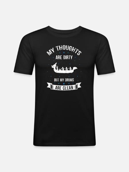 Drachenboot und Drachenboot Crew - Männer Slim Fit T-Shirt - Schwarz