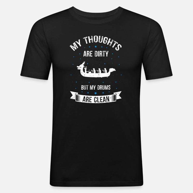 Drachenboot und Drachenboot Crew - Männer Slim Fit T-Shirt - Schwarz
