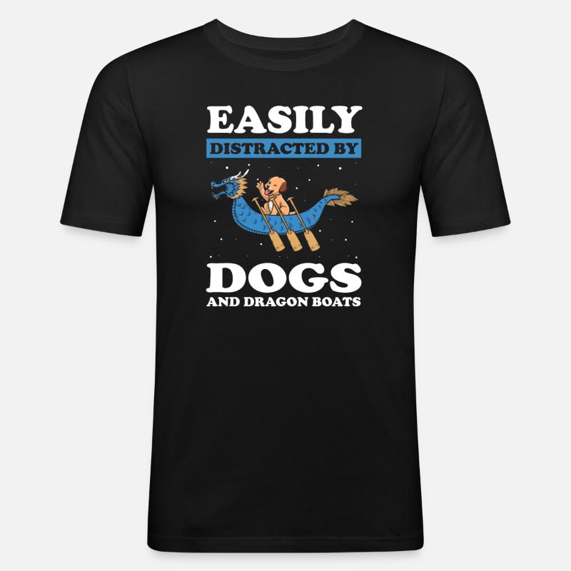 Drachenboot Crew und Drachenbootfahren - Männer Slim Fit T-Shirt - Schwarz