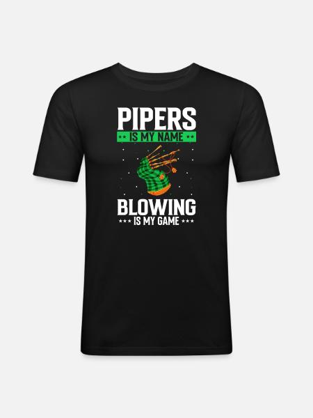 Bagpipe training and bagpipe playing - Men's Slim Fit T-Shirt - black