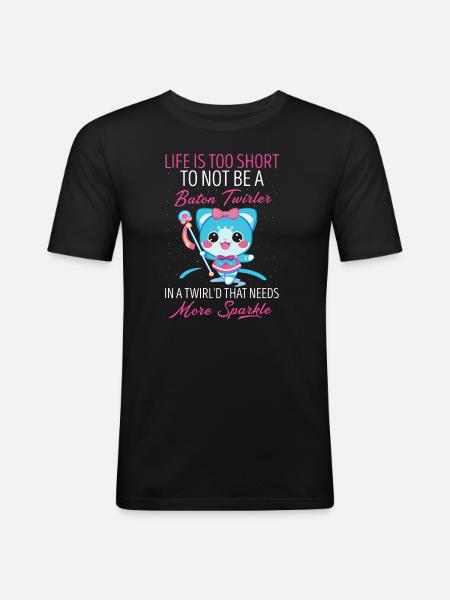 Stabdänzerin Design für Majorette - Männer Slim Fit T-Shirt - Schwarz