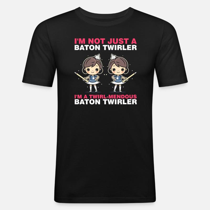 Stabdänzerin Design für Majorette - Männer Slim Fit T-Shirt - Schwarz