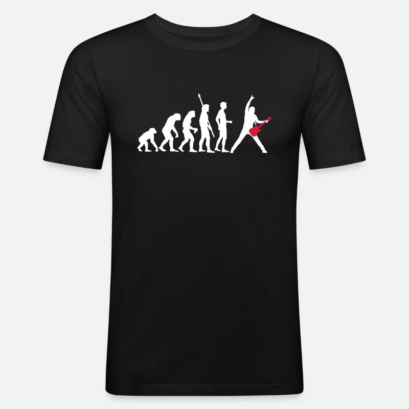 evolution_guitar_112013_a_2c - Männer Slim Fit T-Shirt - Schwarz