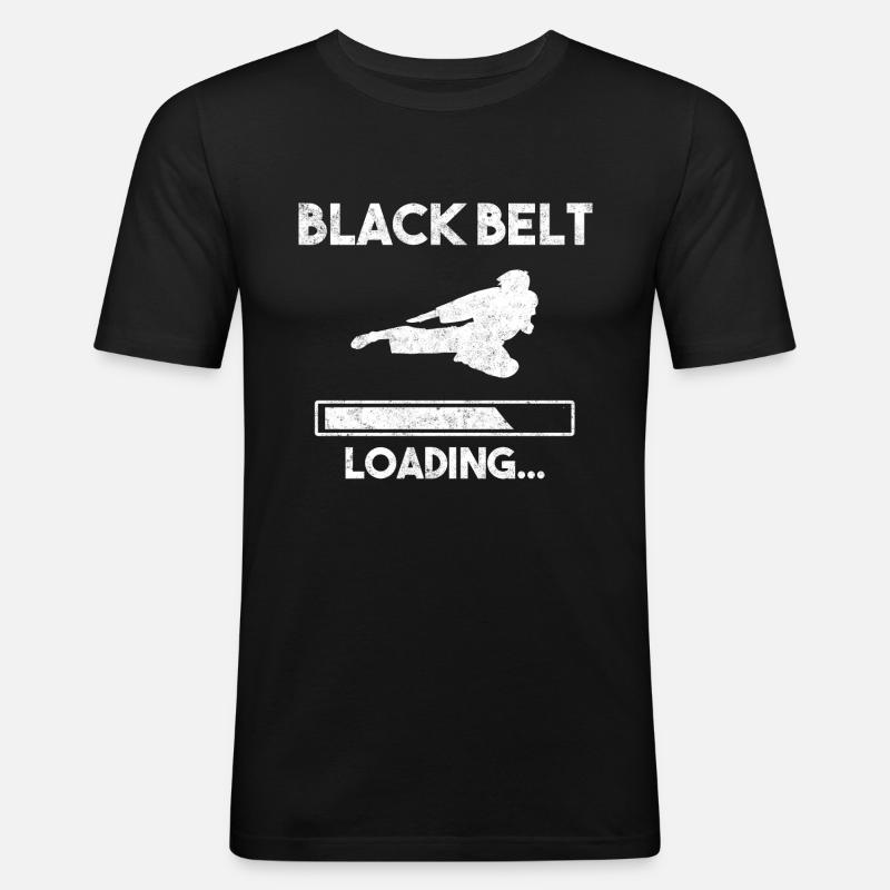 Blackbelt Loading Taekwondo - Männer Slim Fit T-Shirt - Schwarz
