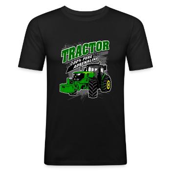 Tractor - tractor - farmer - farmer - Men's Slim Fit T-Shirt - black - Front - Nik (191cm)