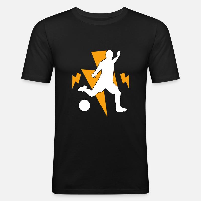 Fußball - Männer Slim Fit T-Shirt - Schwarz
