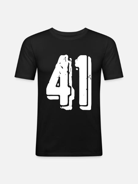 41 number jersey - Men's Slim Fit T-Shirt - black