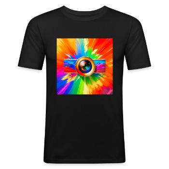 Colors of Life - Photography - Men's Slim Fit T-Shirt - black - Front - Nik (191cm)