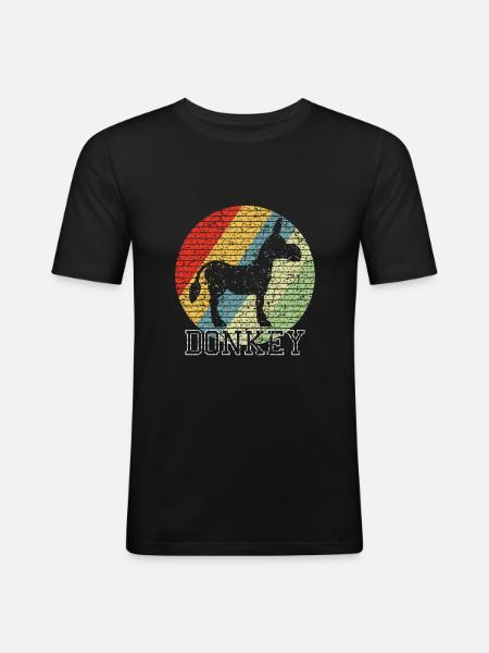 baudet - T-shirt près du corps Homme - noir