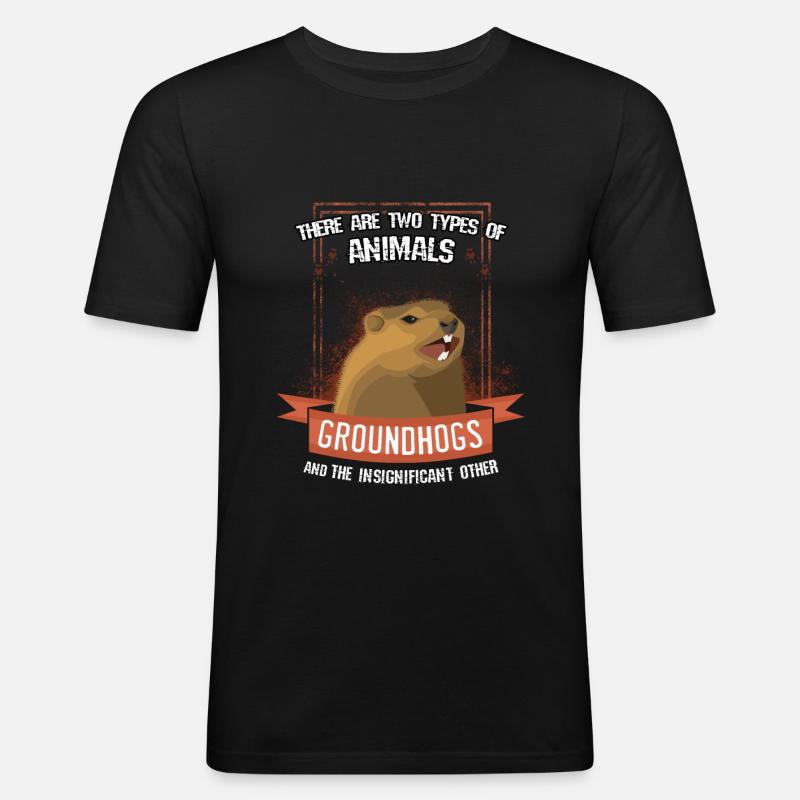 Murmeltiere - Männer Slim Fit T-Shirt - Schwarz