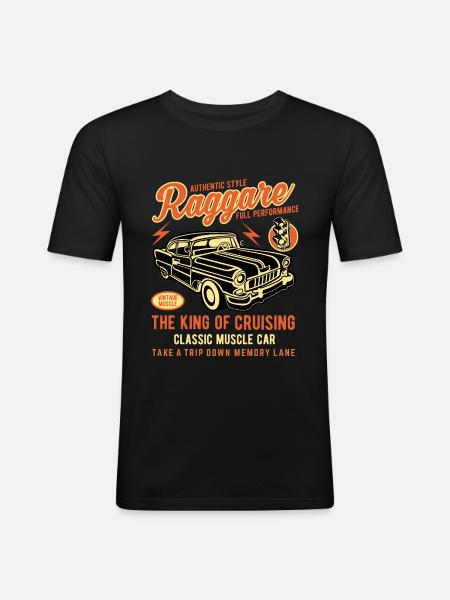 Raggare T-Shirts - Slim Fit T-shirt herr - svart