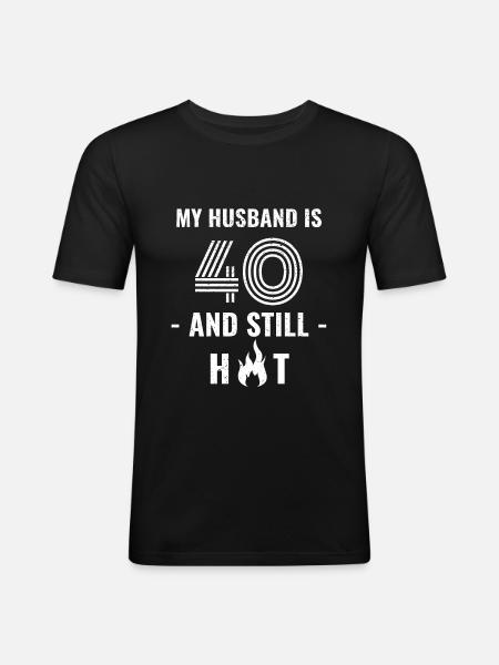 40 years birthday husband - Men's Slim Fit T-Shirt - black