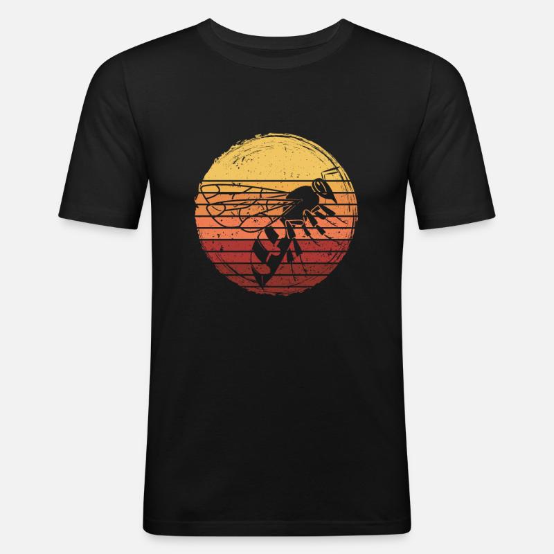 Imker Bienen Retro - Männer Slim Fit T-Shirt - Schwarz