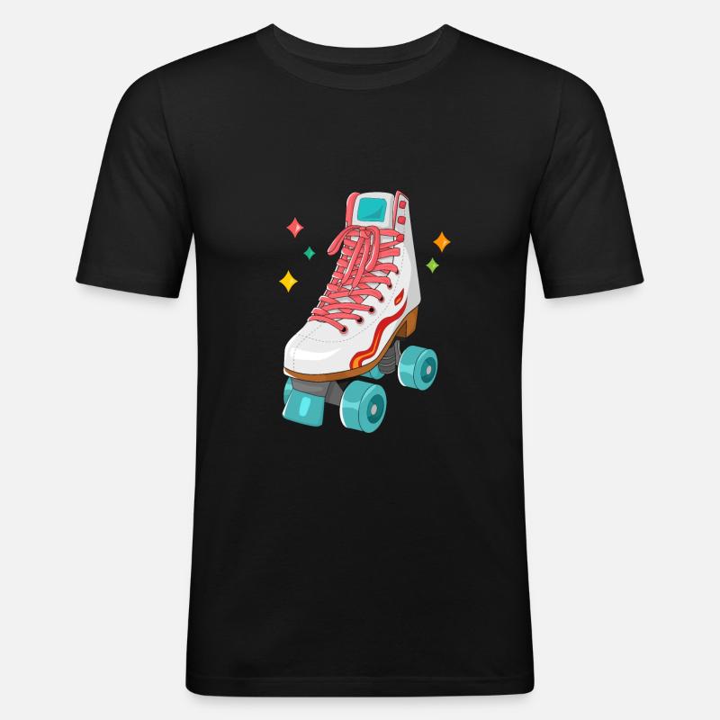 rollerskates retro rollschuhe - Männer Slim Fit T-Shirt - Schwarz