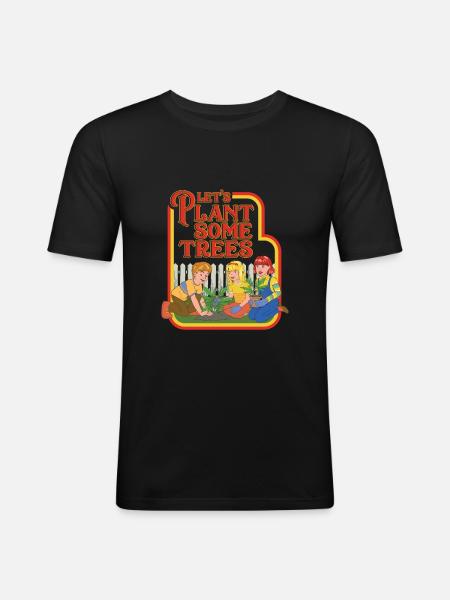 let's plant some trees - Men's Slim Fit T-Shirt - black