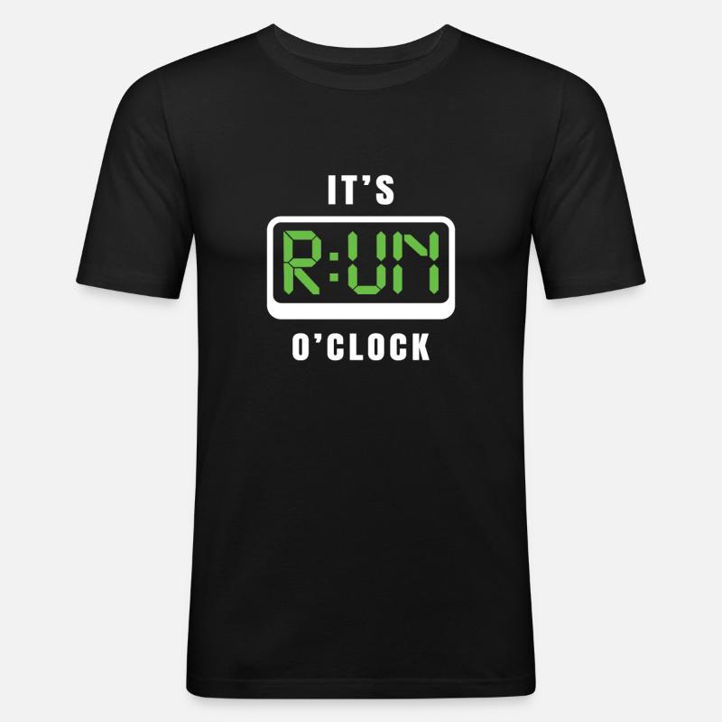 ITS RUN O CLOCK - Men's Slim Fit T-Shirt - black