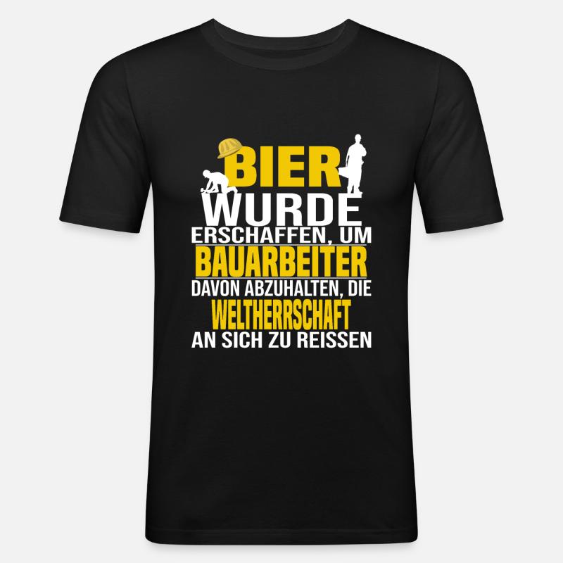 Bauarbeiter Baustelle Baggerfahrer Handwerker - Männer Slim Fit T-Shirt - Schwarz