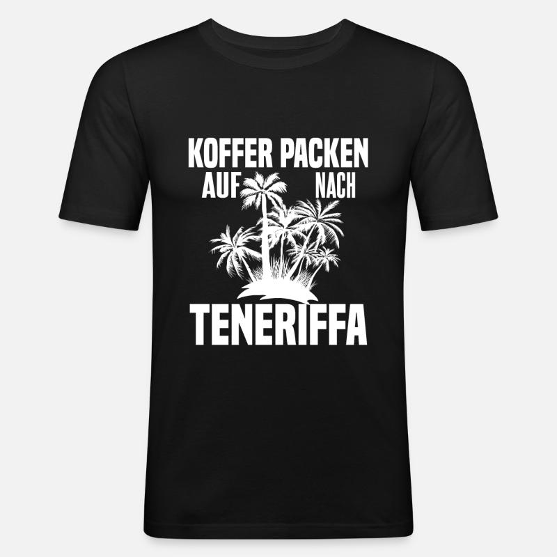 Teneriffa Urlaub - Männer Slim Fit T-Shirt - Schwarz