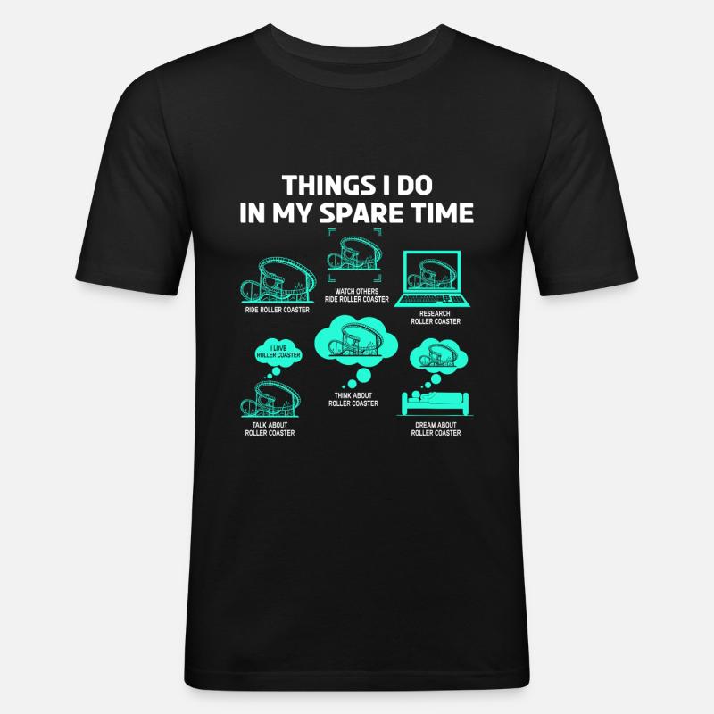 Achterbahn Freizeitpark Rollercoaster Fahrgeschäft - Männer Slim Fit T-Shirt - Schwarz