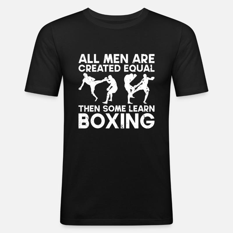 Kickboxen Karate Boxen - Männer Slim Fit T-Shirt - Schwarz
