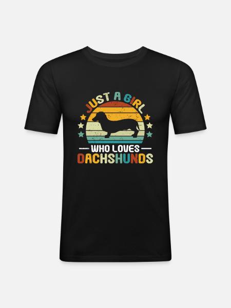 Dachshund Rough-haired Dachshund - Men's Slim Fit T-Shirt - black
