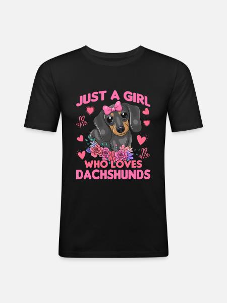 Dachshund Rough-haired Dachshund - Men's Slim Fit T-Shirt - black