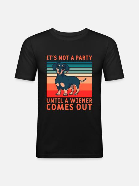 Dachshund Rough-haired Dachshund - Men's Slim Fit T-Shirt - black