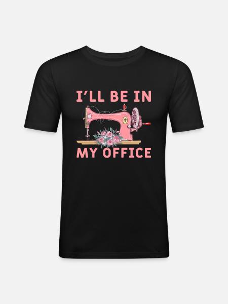 Seamstress Schneider Sewing Machine - Men's Slim Fit T-Shirt - black