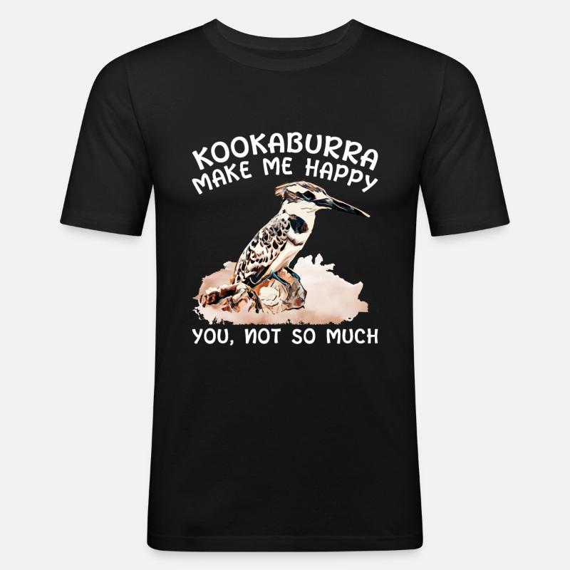 Jägerlieste Kookaburra Eisvogel Vogel - Männer Slim Fit T-Shirt - Schwarz