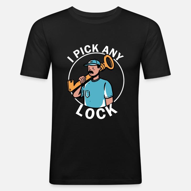 Technologie de sécurité de serrurier - T-shirt près du corps Homme - noir