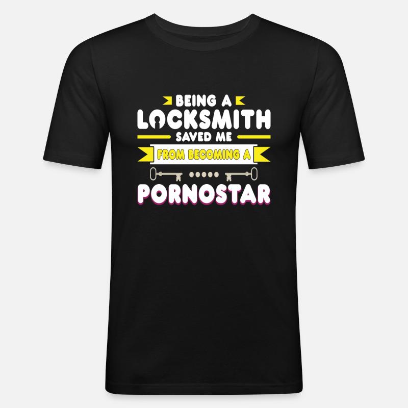 Technologie de sécurité de serrurier - T-shirt près du corps Homme - noir