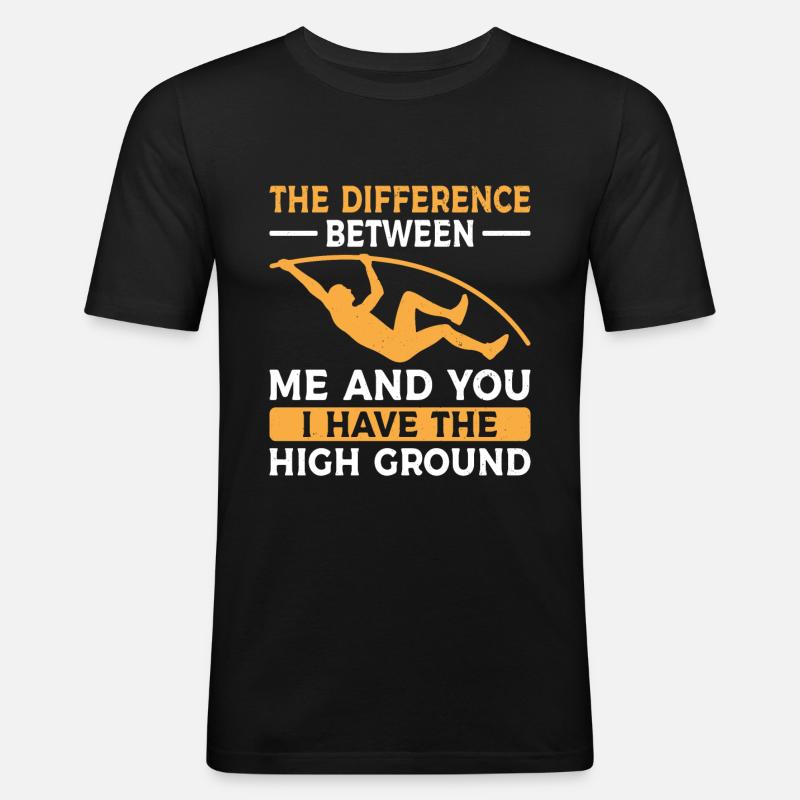 Stabhochsprung Stabspringer Leichtathletik - Männer Slim Fit T-Shirt - Schwarz