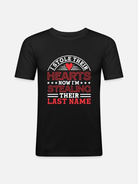Adoptiert Adoptien Pflegevater Pflegemutter - Männer Slim Fit T-Shirt - Schwarz