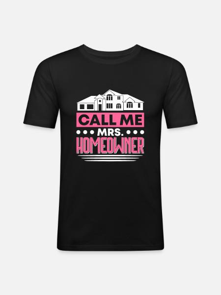 Hausbesitzer Eigentümer Geschenk Hauseigentümer - Männer Slim Fit T-Shirt - Schwarz