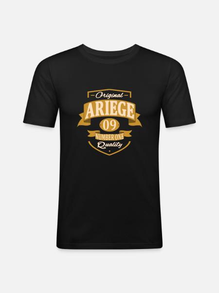 Ariège - T-shirt près du corps Homme - noir